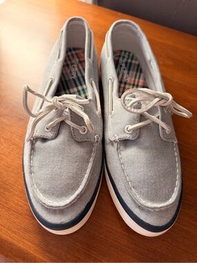 Sperry Light Blue Boat Shoes Size 9.5